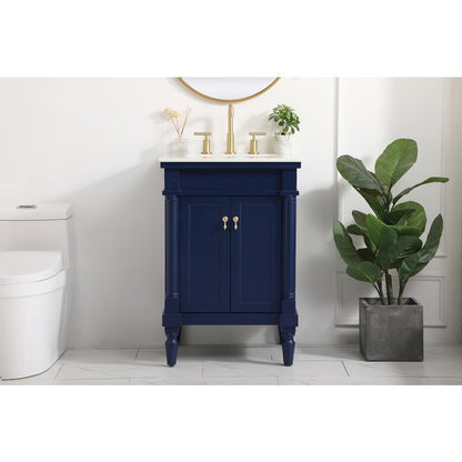 24 inch Single bathroom vanity in blue