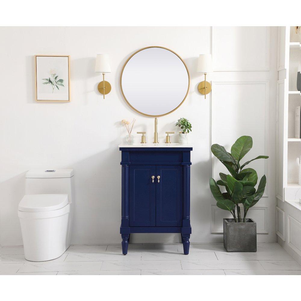 24 inch Single bathroom vanity in blue