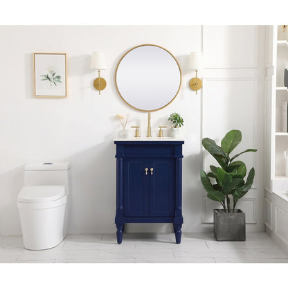 24 inch Single bathroom vanity in blue