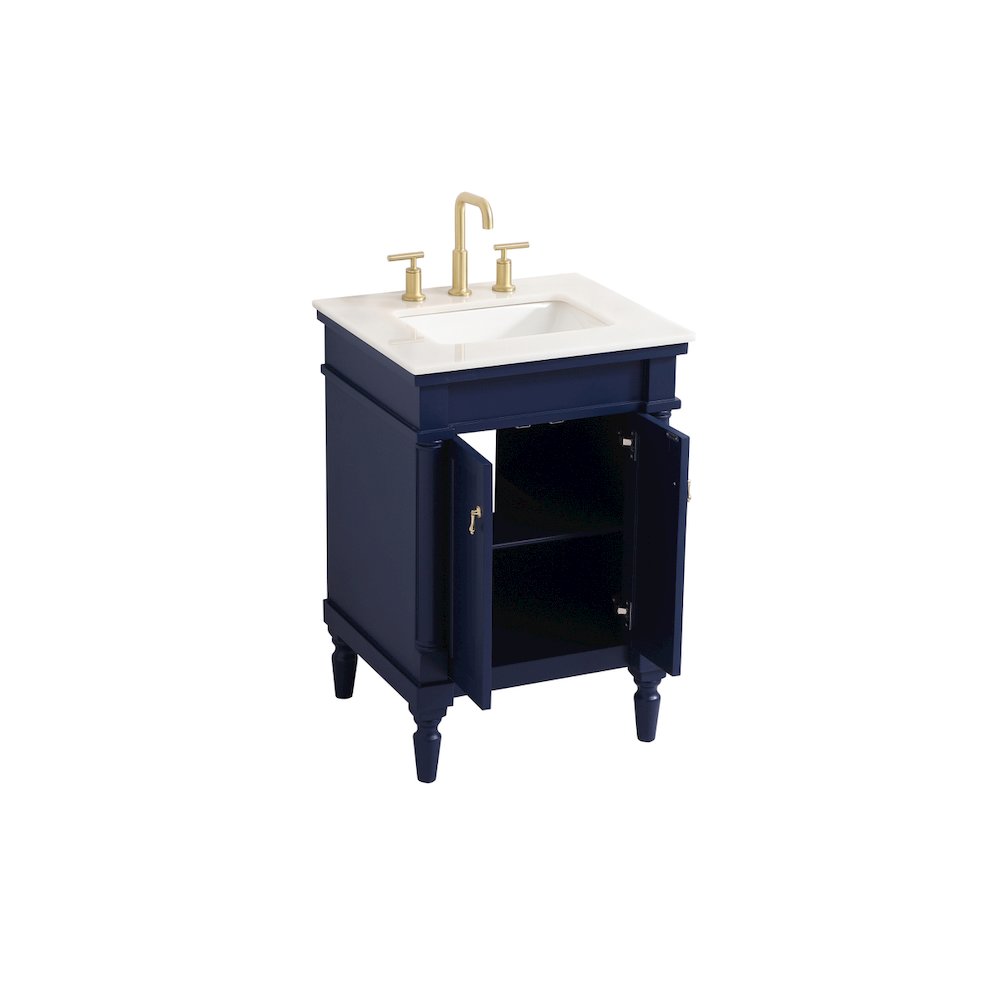 24 inch Single bathroom vanity in blue