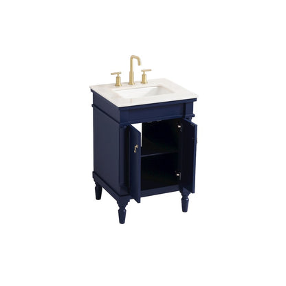 24 inch Single bathroom vanity in blue