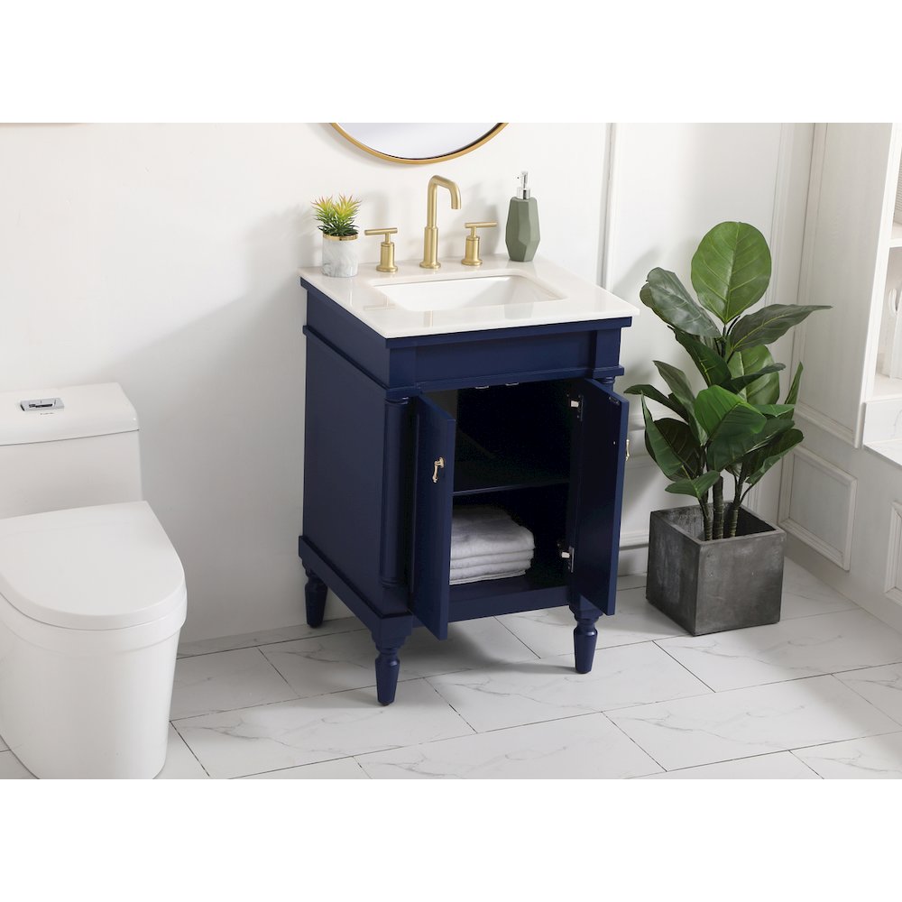 24 inch Single bathroom vanity in blue