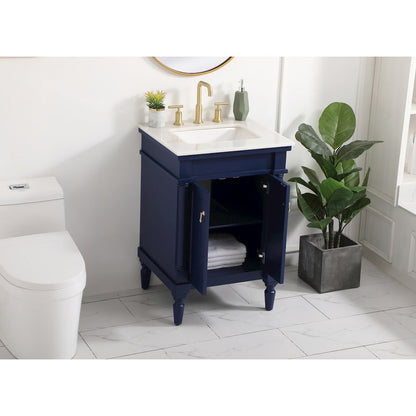 24 inch Single bathroom vanity in blue