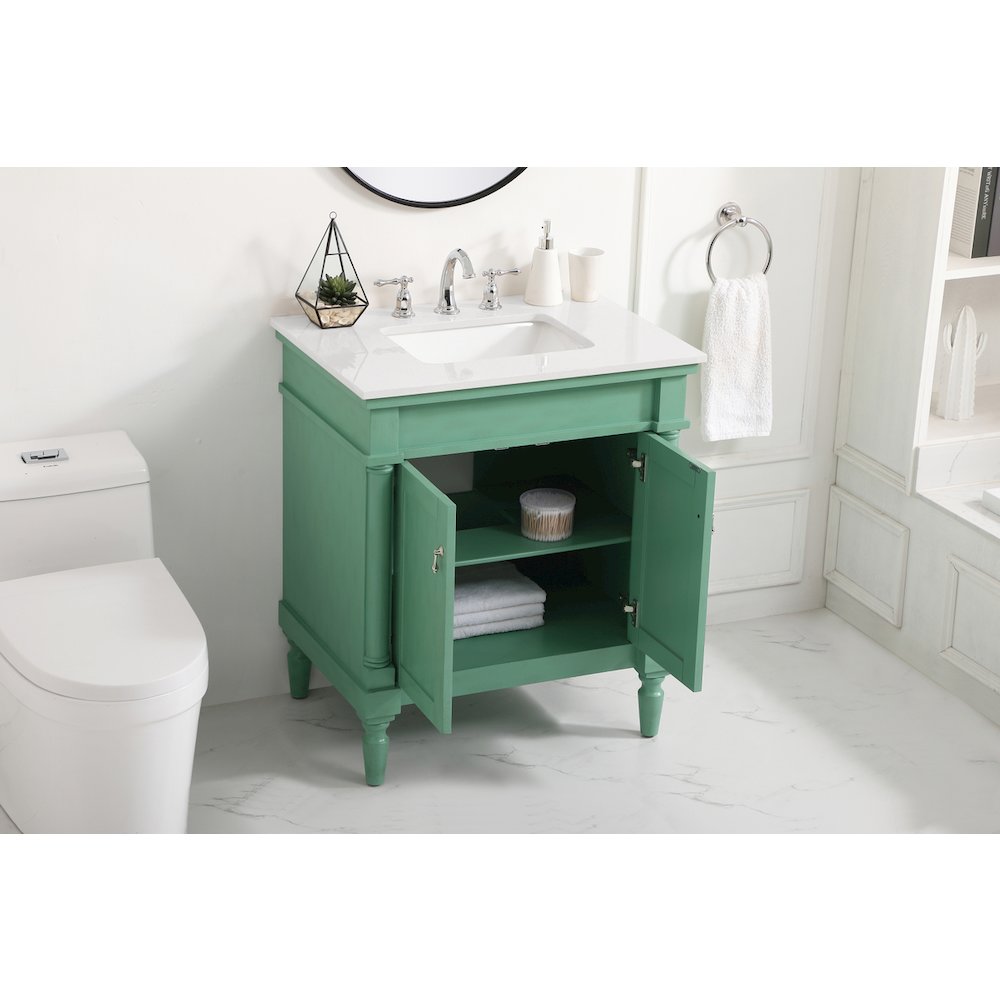 30 inch Single Bathroom vanity in Vintage Mint