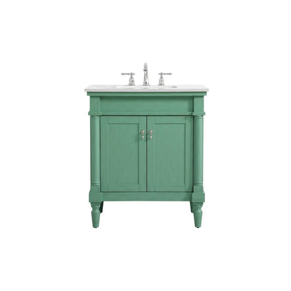 30 inch Single Bathroom vanity in Vintage Mint