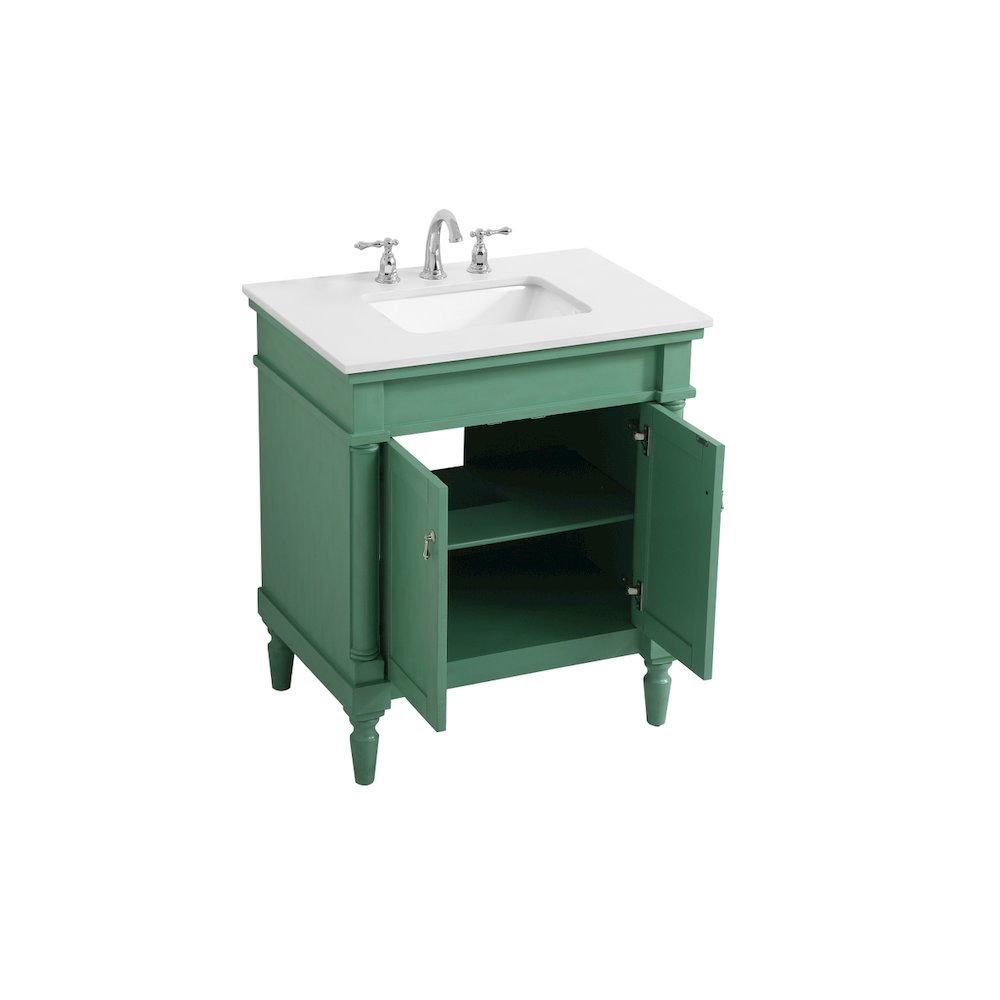 30 inch Single Bathroom vanity in Vintage Mint