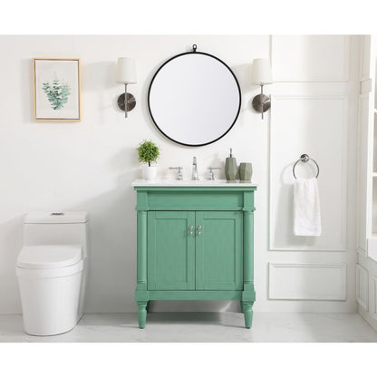 30 inch Single Bathroom vanity in Vintage Mint