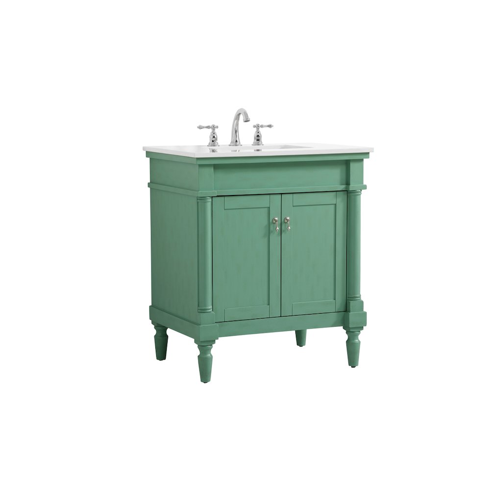 30 inch Single Bathroom vanity in Vintage Mint