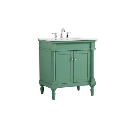 30 inch Single Bathroom vanity in Vintage Mint