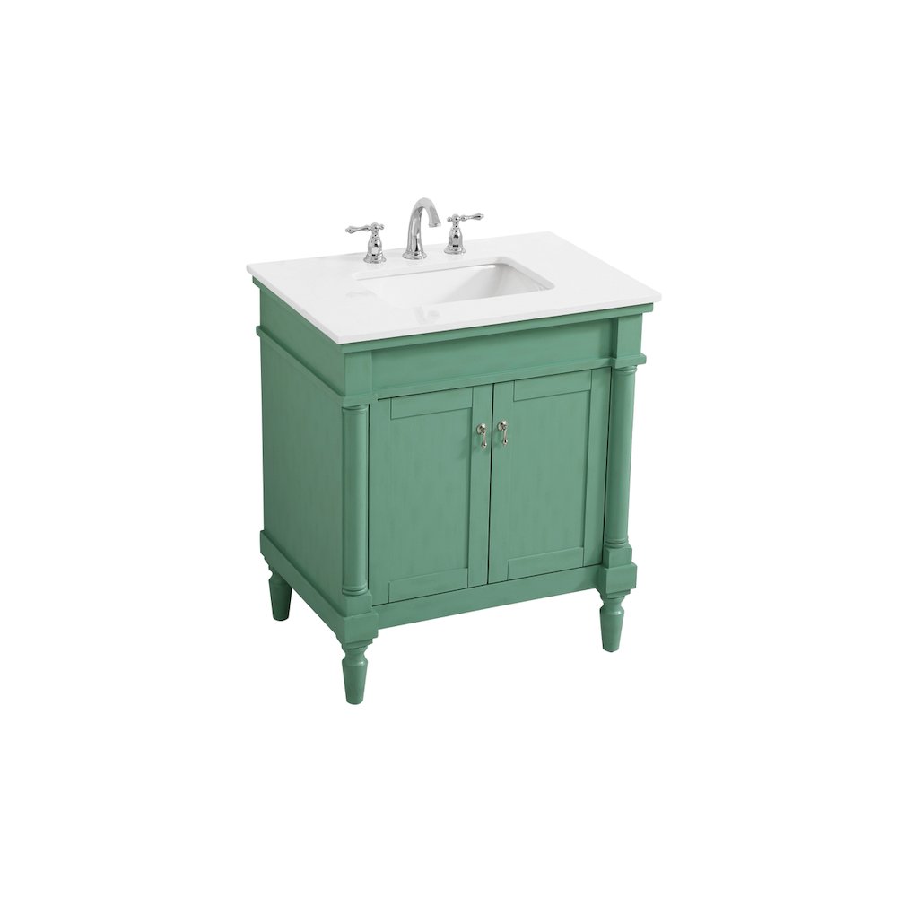 30 inch Single Bathroom vanity in Vintage Mint