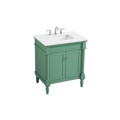 30 inch Single Bathroom vanity in Vintage Mint