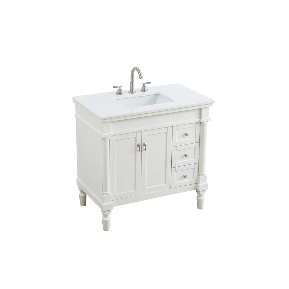 36 inch Single Bathroom vanity in Antique White