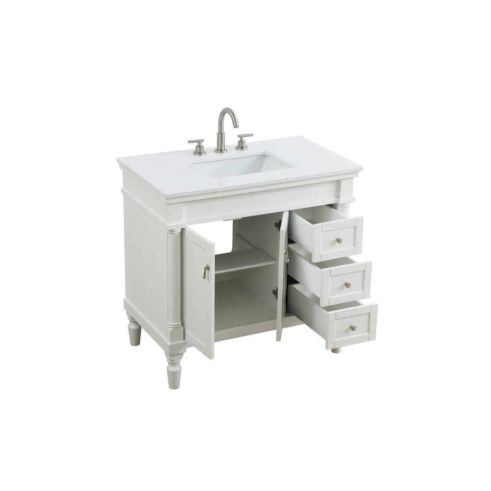 36 inch Single Bathroom vanity in Antique White