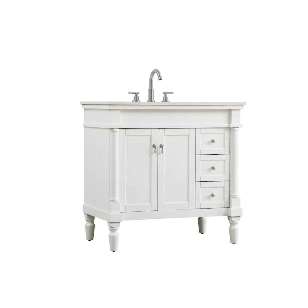 36 inch Single Bathroom vanity in Antique White