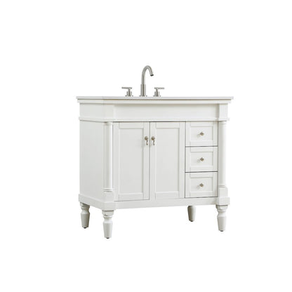 36 inch Single Bathroom vanity in Antique White