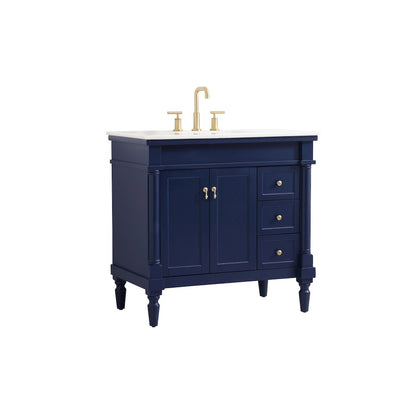 36 inch Single bathroom vanity in blue