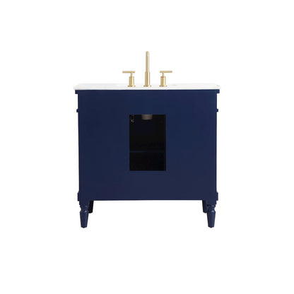 36 inch Single bathroom vanity in blue
