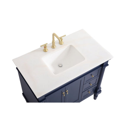 36 inch Single bathroom vanity in blue
