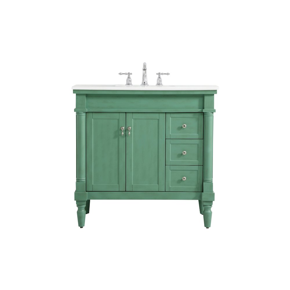 36 inch Single Bathroom vanity in vintage mint