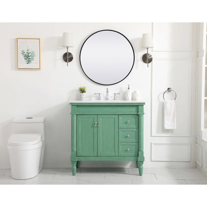 36 inch Single Bathroom vanity in vintage mint