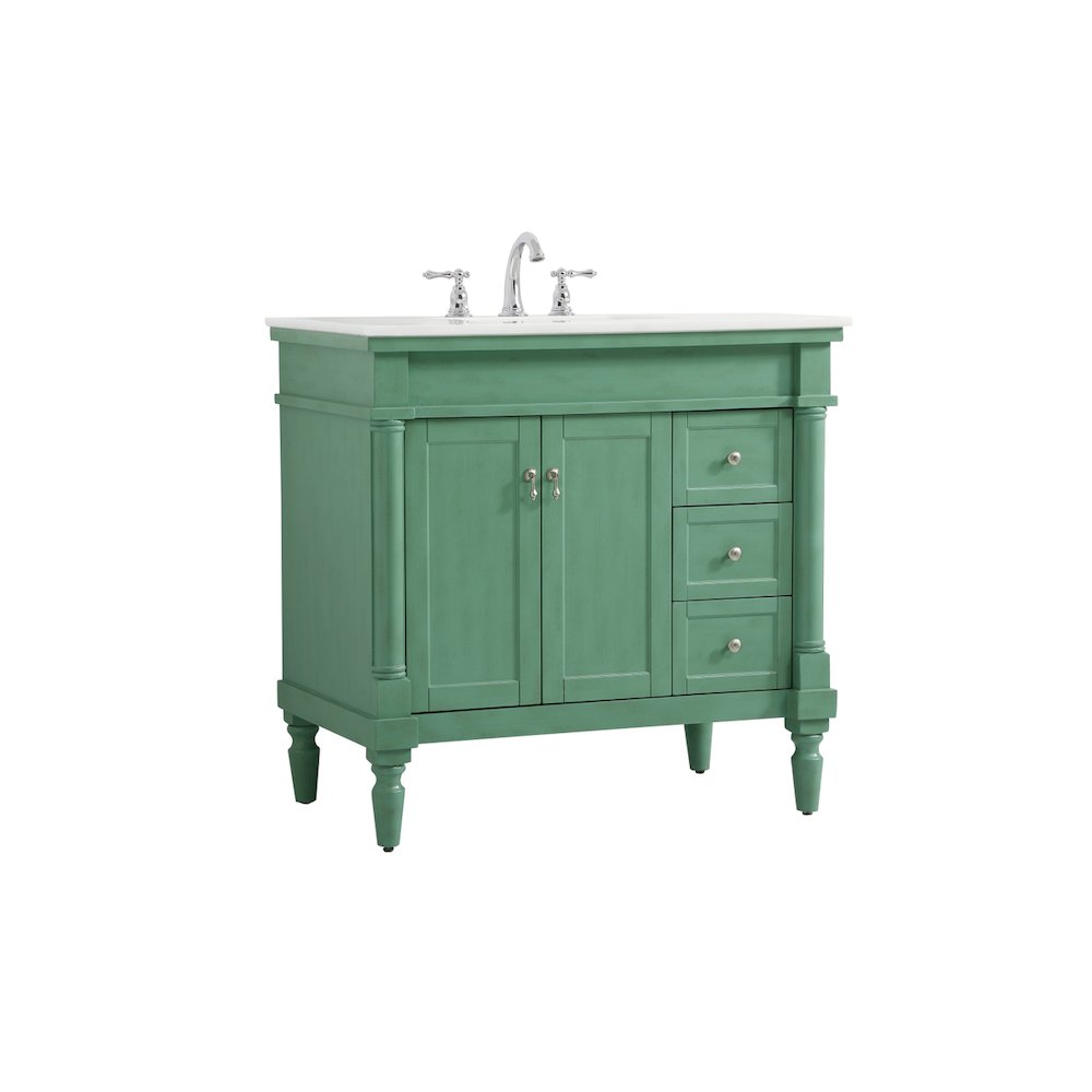36 inch Single Bathroom vanity in vintage mint