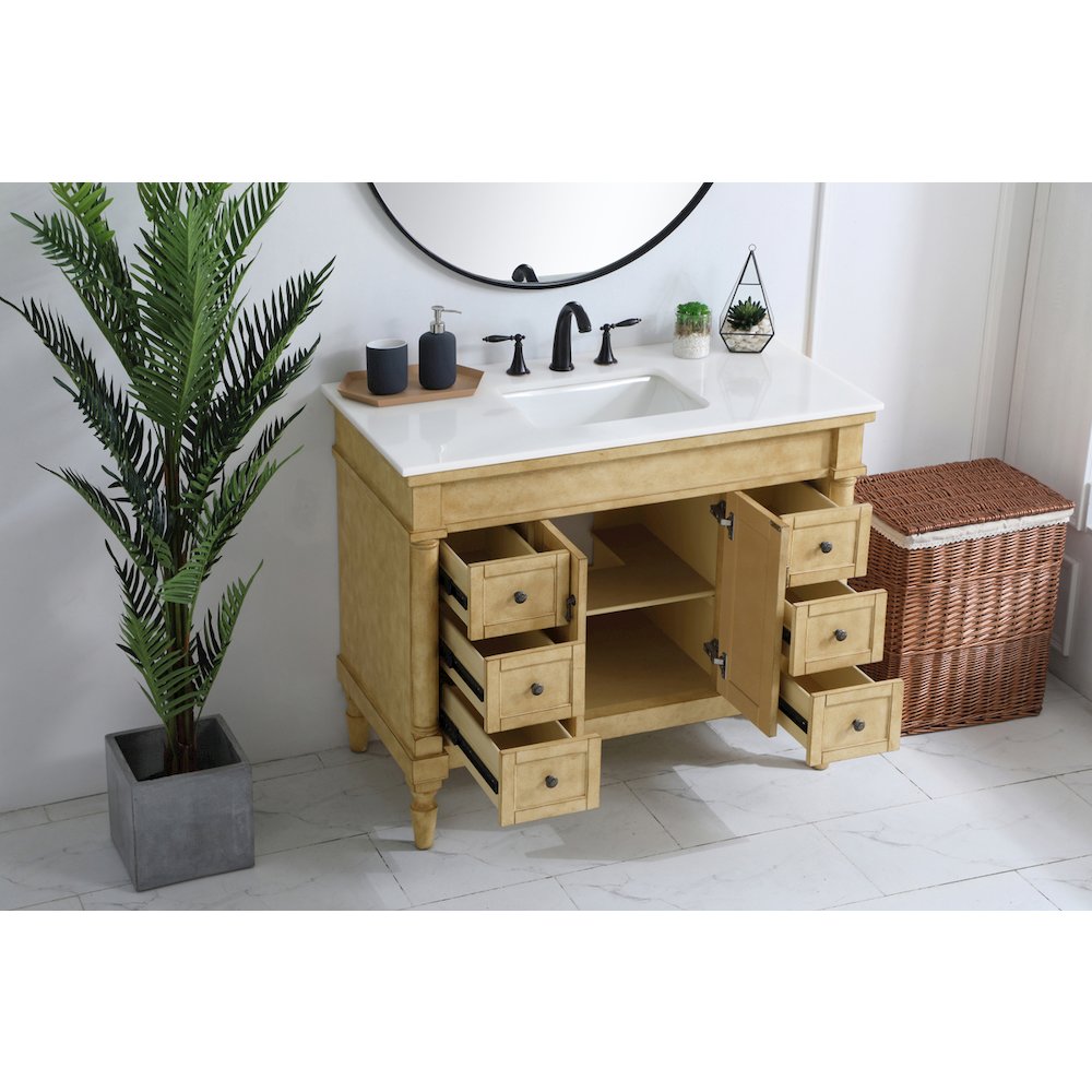 42 inch Single Bathroom vanity in Antique Beige