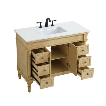 42 inch Single Bathroom vanity in Antique Beige
