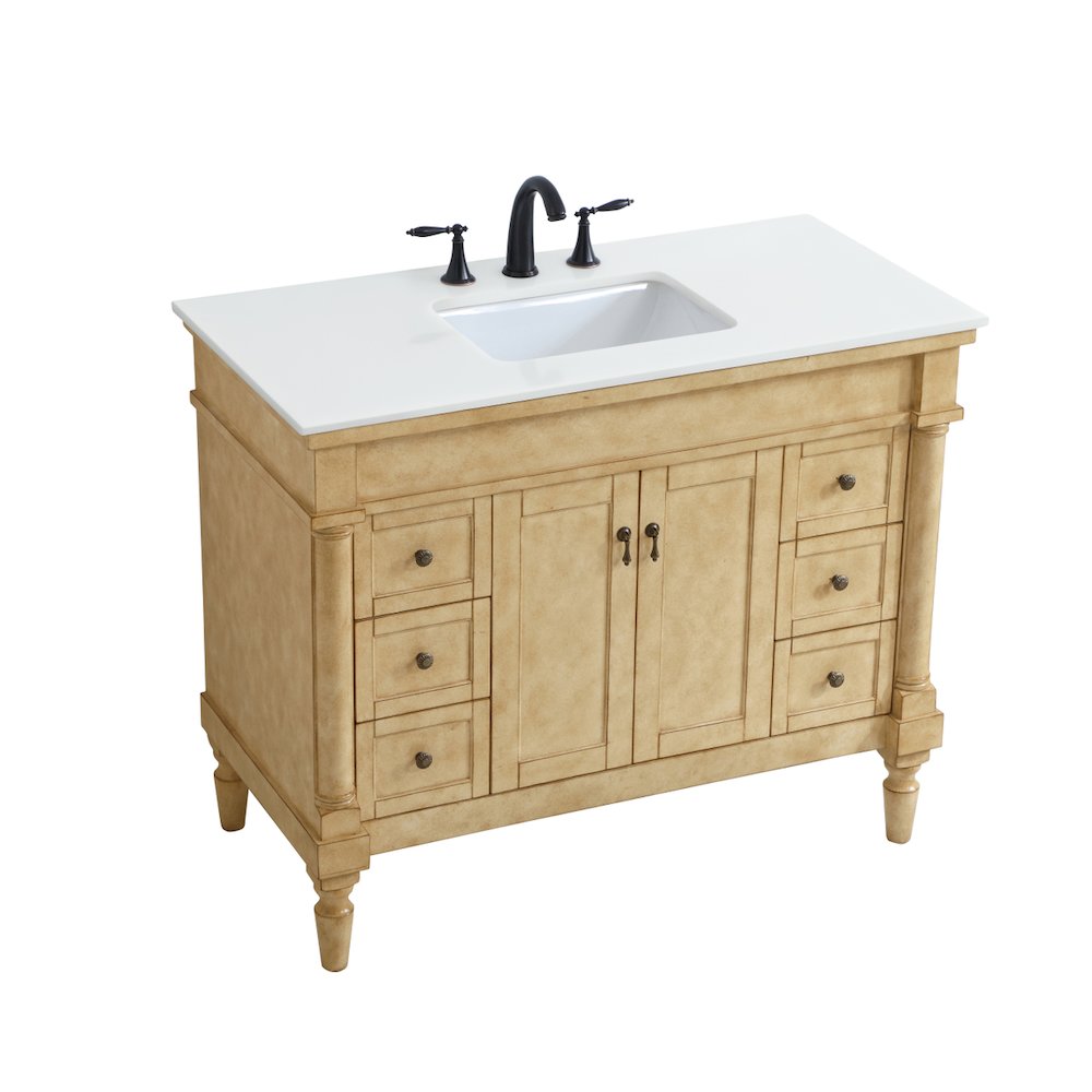 42 inch Single Bathroom vanity in Antique Beige