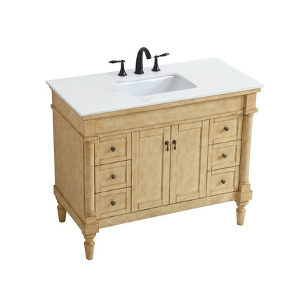 42 inch Single Bathroom vanity in Antique Beige
