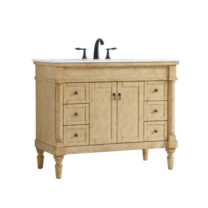 42 inch Single Bathroom vanity in Antique Beige