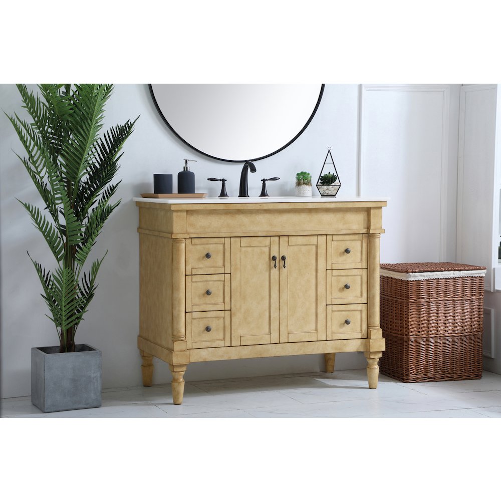 42 inch Single Bathroom vanity in Antique Beige