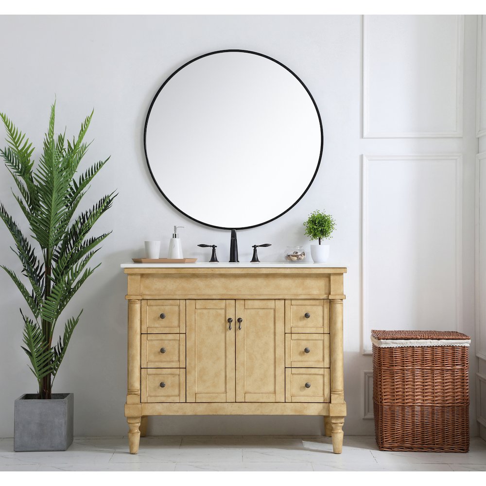 42 inch Single Bathroom vanity in Antique Beige