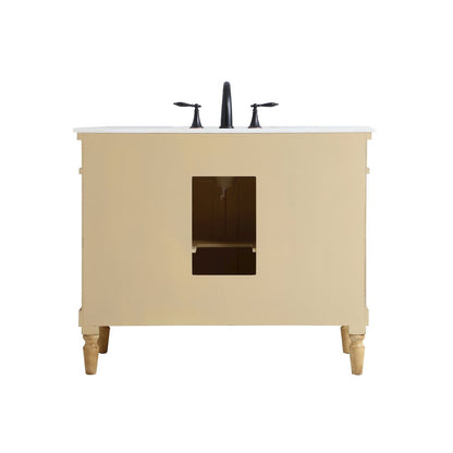 42 inch Single Bathroom vanity in Antique Beige