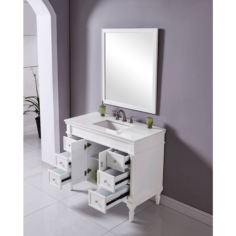 42 inch Single Bathroom vanity in Antique White