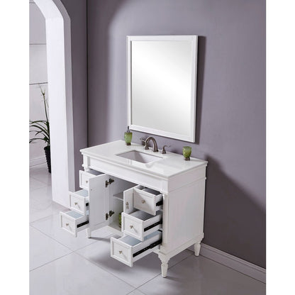 42 inch Single Bathroom vanity in Antique White