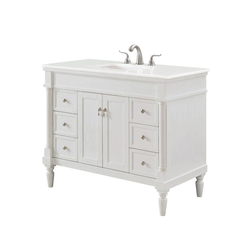 42 inch Single Bathroom vanity in Antique White