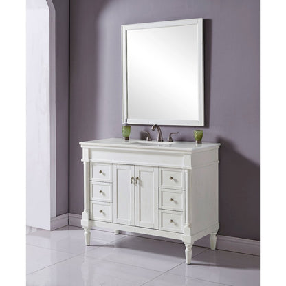 42 inch Single Bathroom vanity in Antique White
