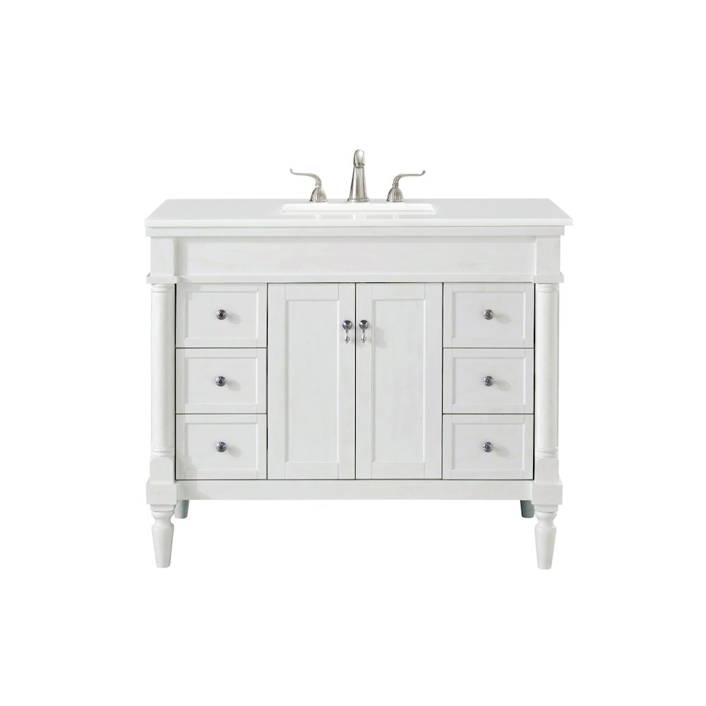 42 inch Single Bathroom vanity in Antique White