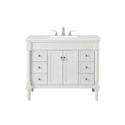 42 inch Single Bathroom vanity in Antique White