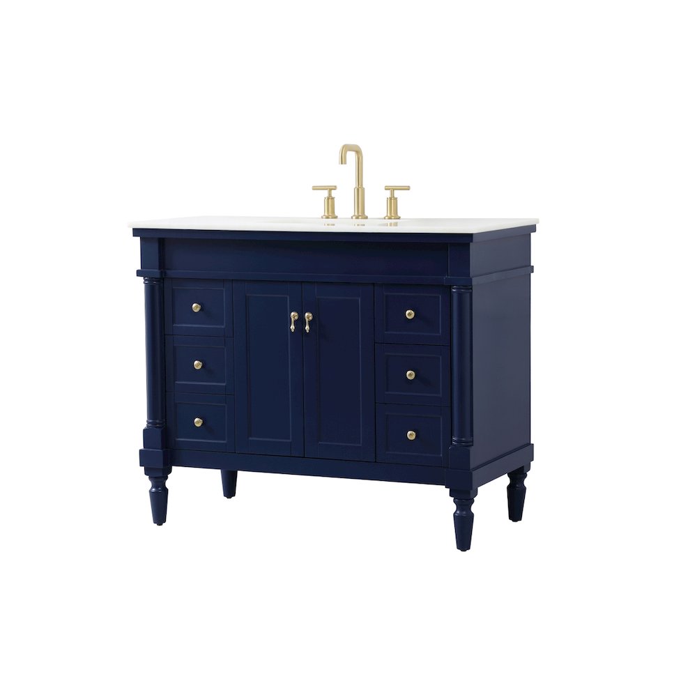 42 inch Single bathroom vanity in blue