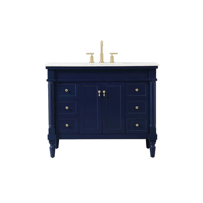 42 inch Single bathroom vanity in blue