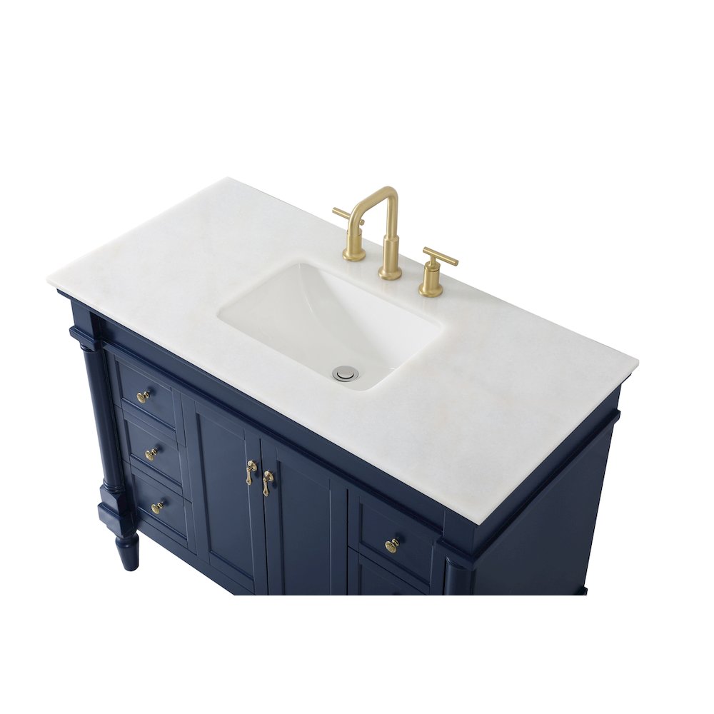 42 inch Single bathroom vanity in blue