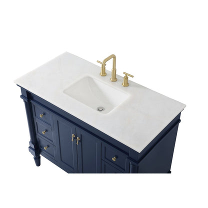 42 inch Single bathroom vanity in blue