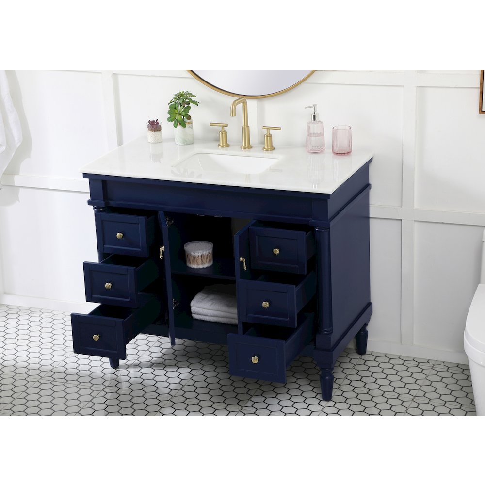 42 inch Single bathroom vanity in blue
