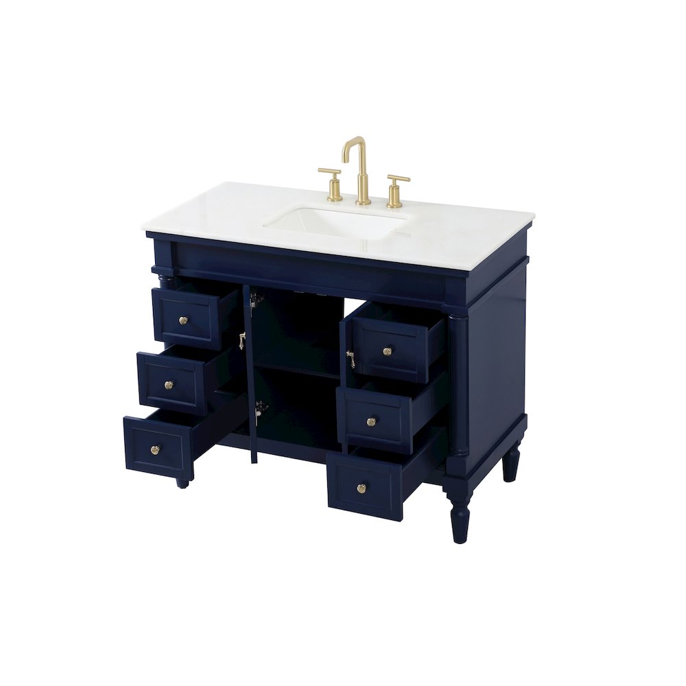 42 inch Single bathroom vanity in blue