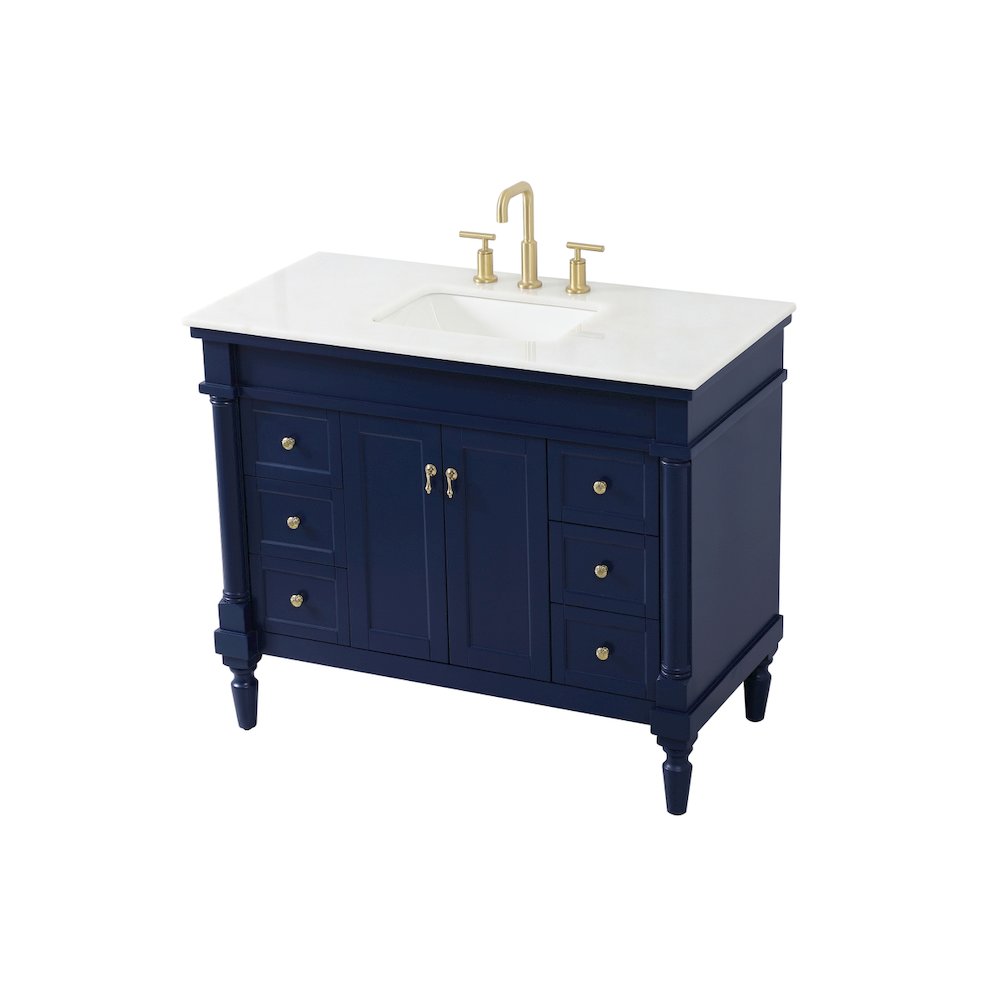 42 inch Single bathroom vanity in blue