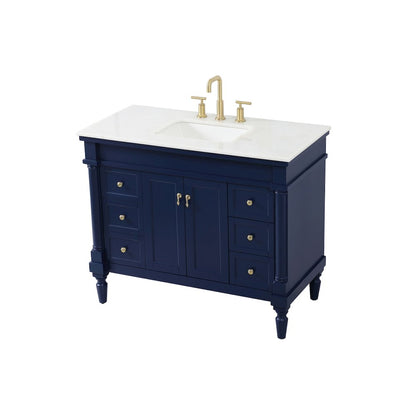 42 inch Single bathroom vanity in blue