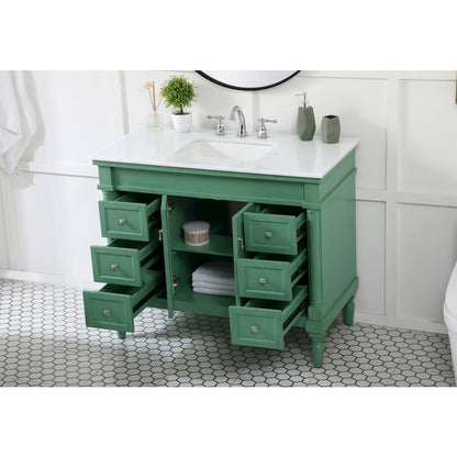 42 inch Single Bathroom vanity in vintage mint
