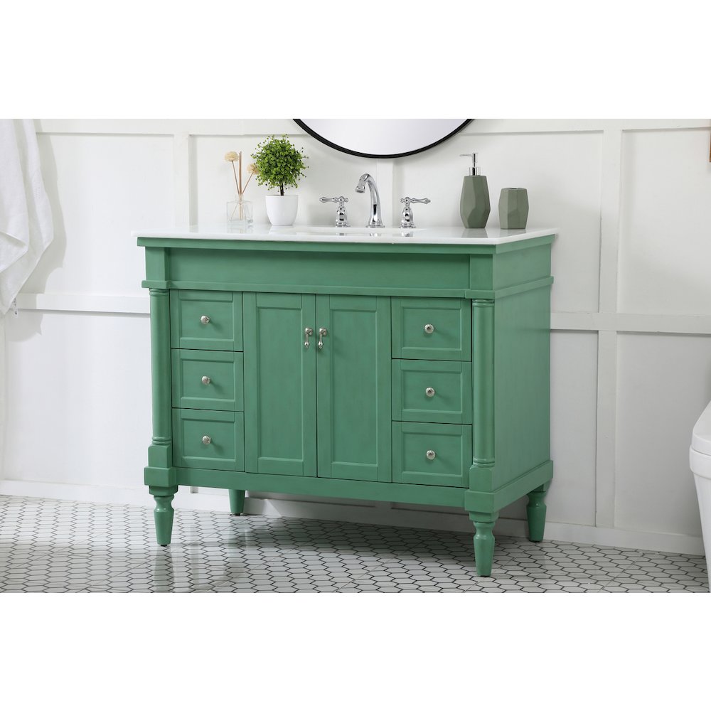 42 inch Single Bathroom vanity in vintage mint