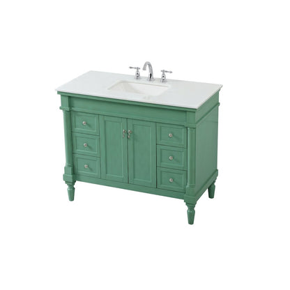42 inch Single Bathroom vanity in vintage mint